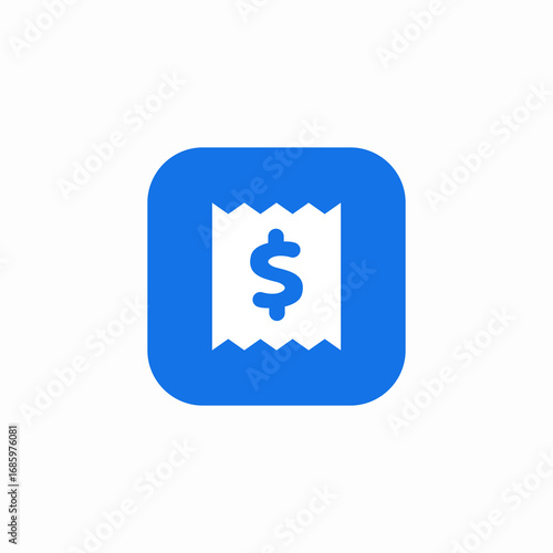 transaction receipt paper icon sign vector