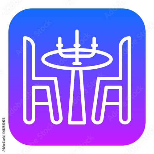 Candlelight Dinner Vector Icons