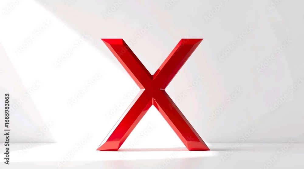 Obraz premium vibrant red 3D 'X