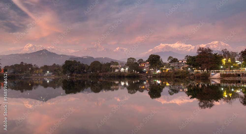Fototapeta premium Pokhara and Annapurna Range, Nepal