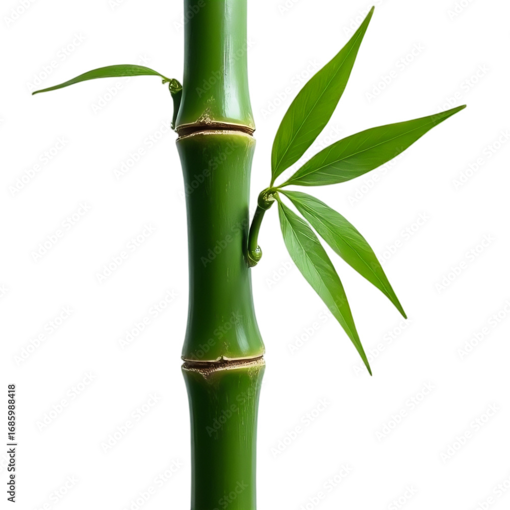 Fototapeta premium Dark green bamboo stalk isolated