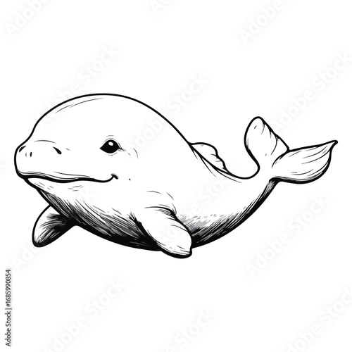 vector illustration of whale