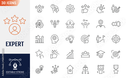 Expert Line Editable Icons set. Containing party, concert, outdoor recreation, and more. Vector illustration