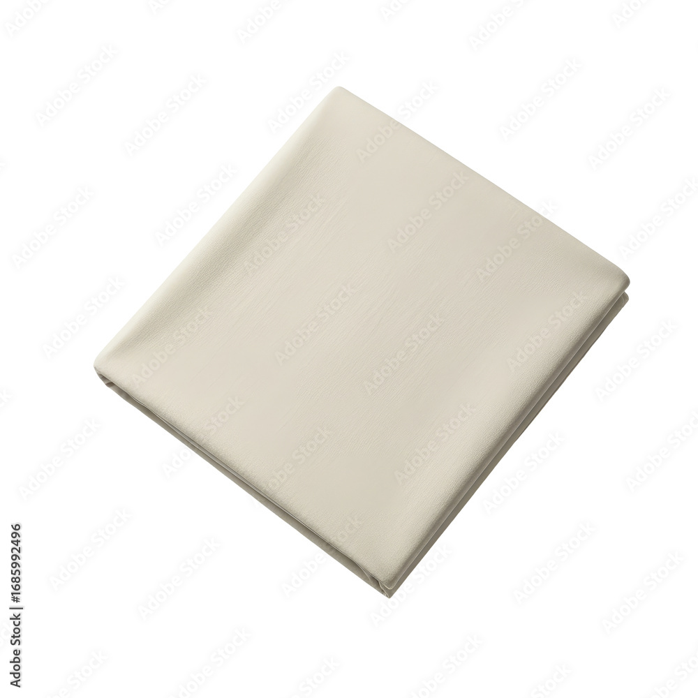 Fototapeta premium Folded Beige Cloth Isolated On A Transparent Background