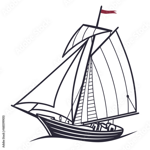 vector illustration of a ship