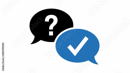 Question and answer dialogue bubbles vector illustration icon