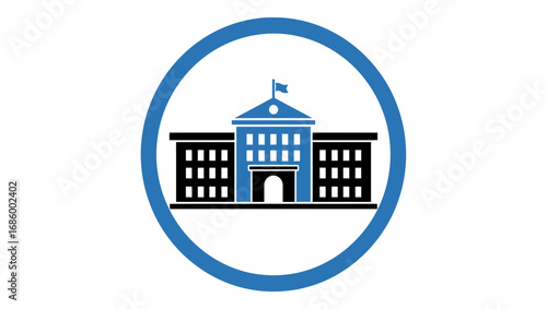 University building vector illustration, school flat icon