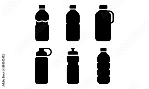 Silhouette collection of water bottles: stylish designs and shapes