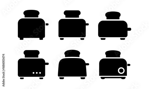 Silhouette of classic toaster designs in minimalistic style