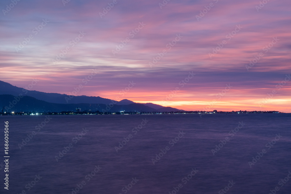 Fototapeta premium Sunset over Dili, East Timor