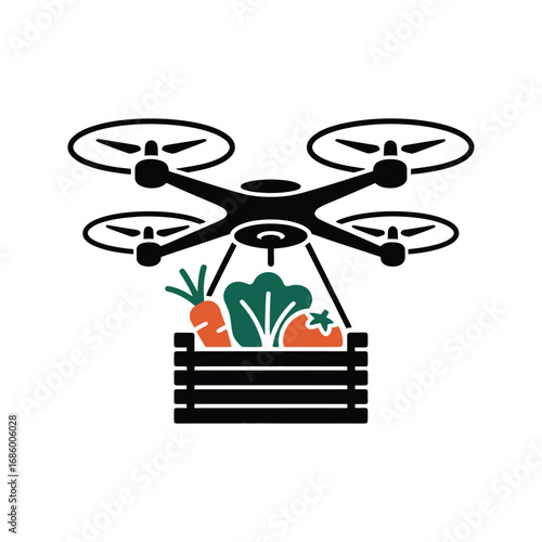 Minimalist continuous line single quadcopter drone in black and white vector outline, modern silhouette, isolated Variant 3.