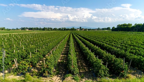 Tomato plantation aerial view