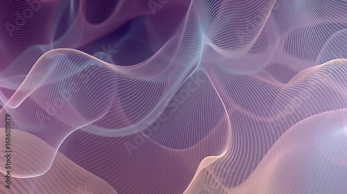Abstract Waves in Soft Colors Creating a Dreamy Fluid Motion Background