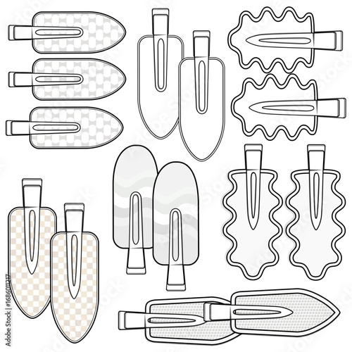No Crease Hair Clips – Beauty & Fashion Hair Accessory Vector Illustration