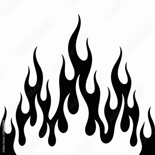 Tribal Fire Vector Flames  High Quality Black Silhouette for Racing Cars, Tattoo Flash, Street Design & Vehicle Vinyl Applications