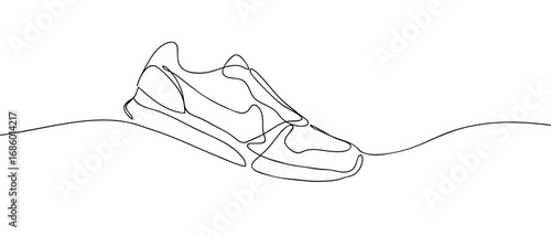 Sneakers Continuous Line Art Vector Illustration Editable Stroke