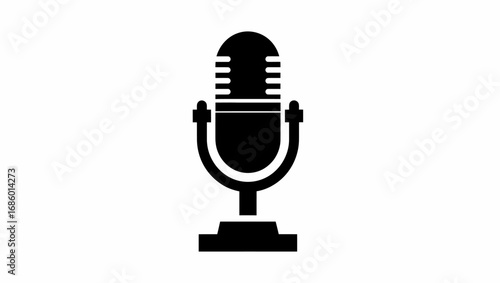 Vintage studio microphone for audio sound vector illustration icon