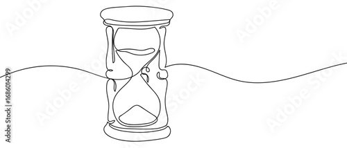 Perfect Hourglass Continuous Line Art Vector Illustration Editable Stroke