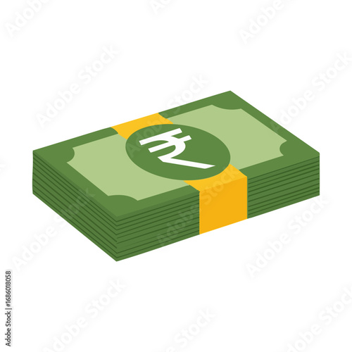 Paper money rupee bundle tied with band