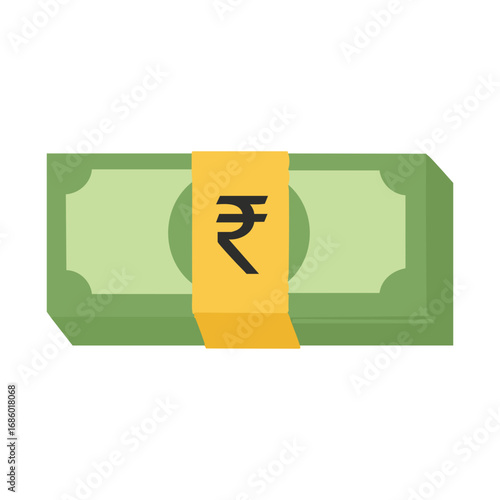 Paper money rupee bundle tied with band