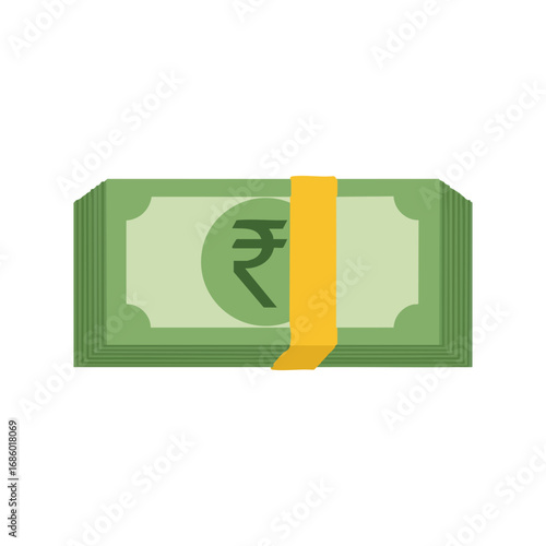Paper money rupee bundle tied with band