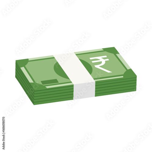Paper money rupee bundle tied with band