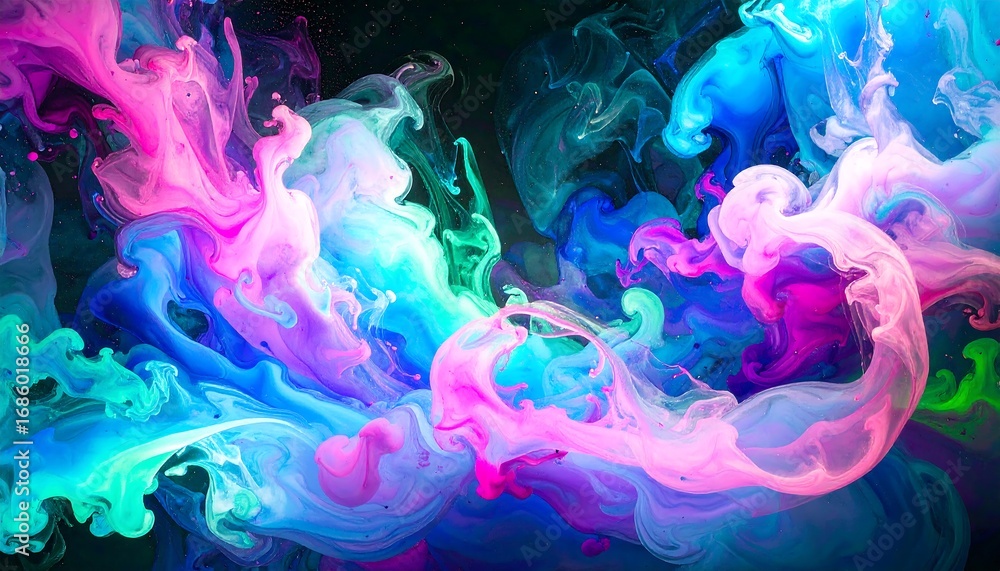 Fototapeta premium Vibrant swirling colors in liquid