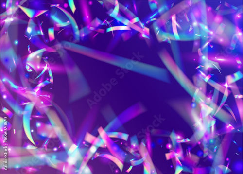 3d Glitter. Light Pattern. Anniversary Confetti. Celebrate Burst. Surprise Poster. Unicorn Banner. Retro Christmas Explosion. Purple Art Effect. Blue 3d Glitter