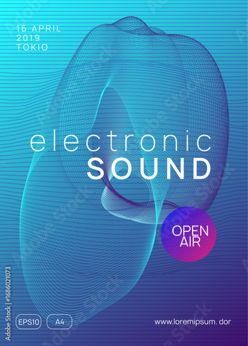 Music Event. Sound Festival Graphic. Green Edm Flyer. Electro Invite. Psychedelic Radio Invitation. Night Club Set. Violet Party Background. Pink Dj Magazine