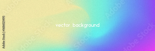 Noise Gradient Background. Abstract Grainy Bg In Pink, Purple And Blue Colors. Iridescent Hologram. Pearlescent Holographic Texture With Rainbow Foil. Smooth Gradation In Fluorescent Ink