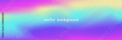 Noise Gradient Background. Abstract Grainy Bg In Pink, Purple And Blue Colors. Iridescent Hologram. Pearlescent Holographic Texture With Rainbow Foil. Chrome Backdrop With Pearl Fluid Effect