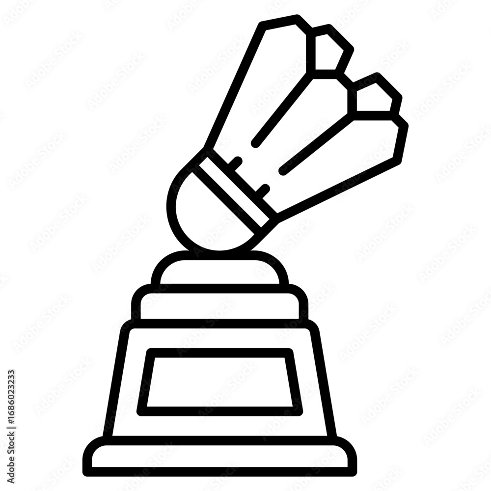 Fototapeta premium Badminton Trophy Line Icon