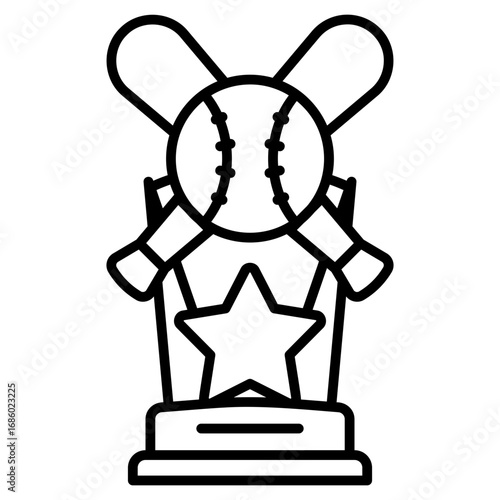 Baseball Trophy Line Icon