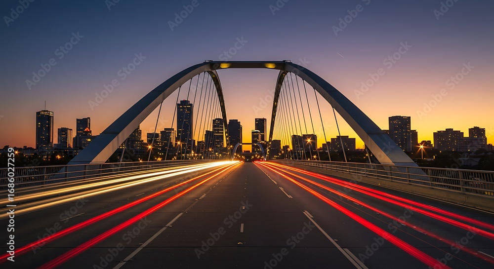 Obraz premium Bridge with Light Trails