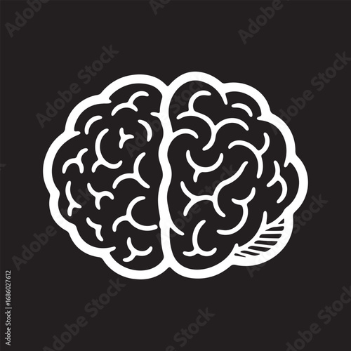 Human brain representing intelligence and thought process on black backdrop symbolizing knowledge, creativity, and cognitive function.