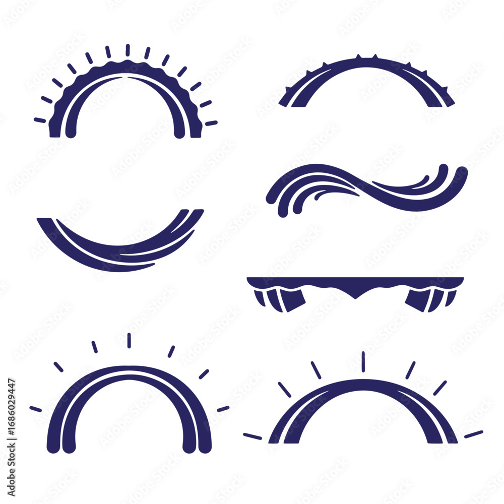 Naklejka premium Decorative design elements in a minimalistic style for creative graphic design projects