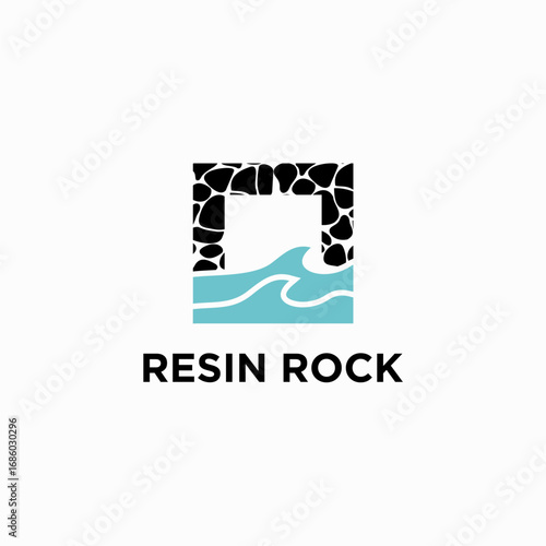 Stones seamless resin rock borders vector set. Black and white paving seamless patterns. Doodle cobblestones and cute rounded outlines shapes for interior and science design