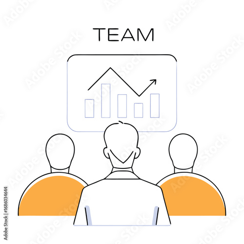 Flat vector illustration of a mentor or business coach advising and guiding a client with a distinctive silhouette style for advertisements and banners