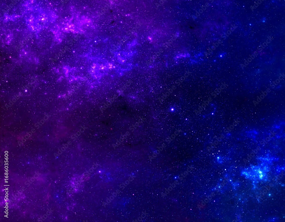 Naklejka premium Vibrant cosmic nebula, starry expanse