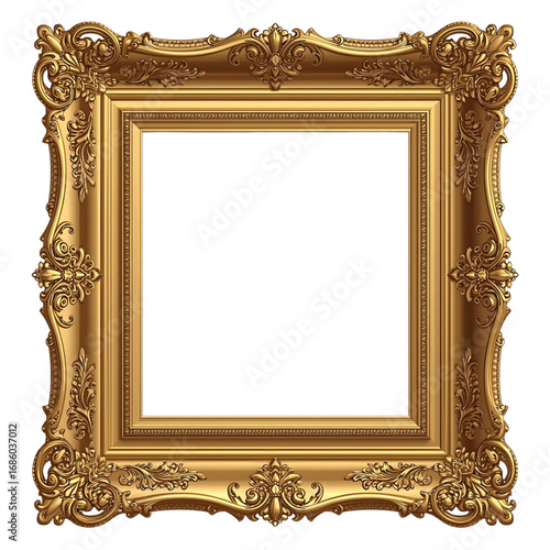 An ornate, vintage gold frame, perfect for an antique picture or decoration