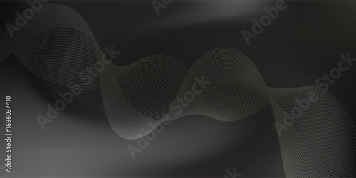 Abstract vector background with black wavy lines. vector EPS10