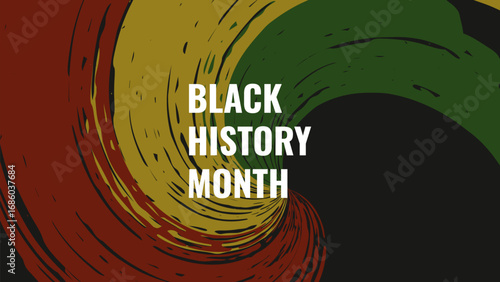 Black History Month African American history card celebration. Red yellow green color. Web page banner poster design. Vector.