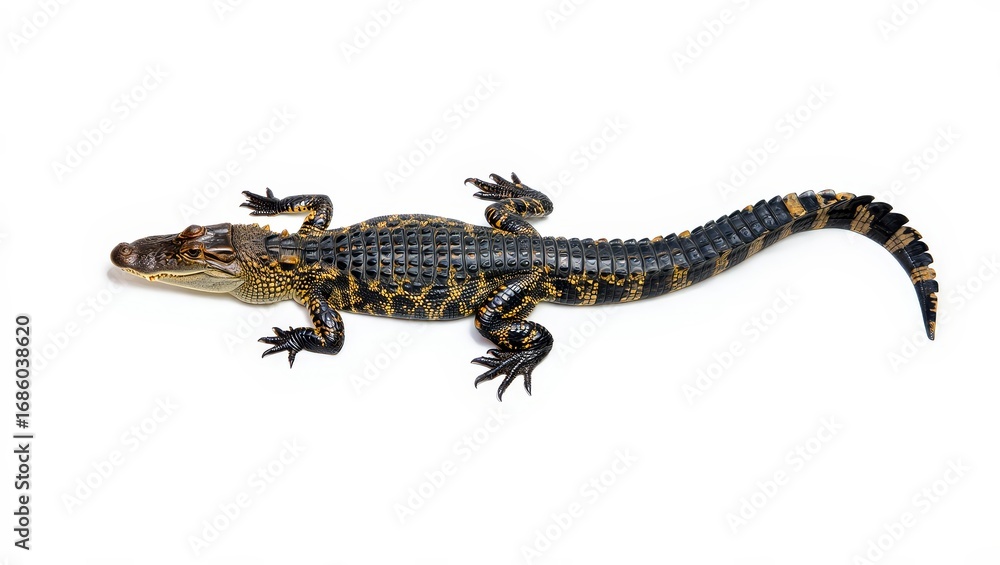 Fototapeta premium Juvenile American Alligator Isolated on White Background