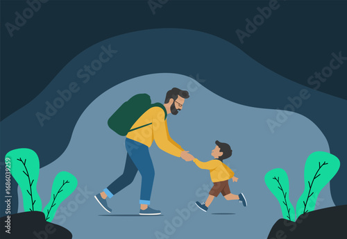 Modern Father’s Day illustration symbolizing love and appreciation for dads, perfect for social media, flyers, posters, and celebration designs.