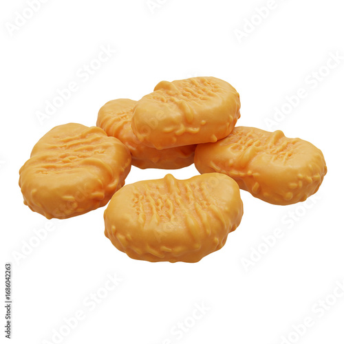 A pile of golden-brown, textured, bite-sized food items, perfect for a quick snack or a delicious meal, arranged in a tempting cluster.
