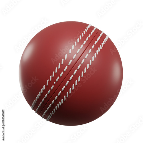 A detailed rendering showcases a vibrant, textured, red sphere with intricate stitching, perfectly representing a sporting projectile.