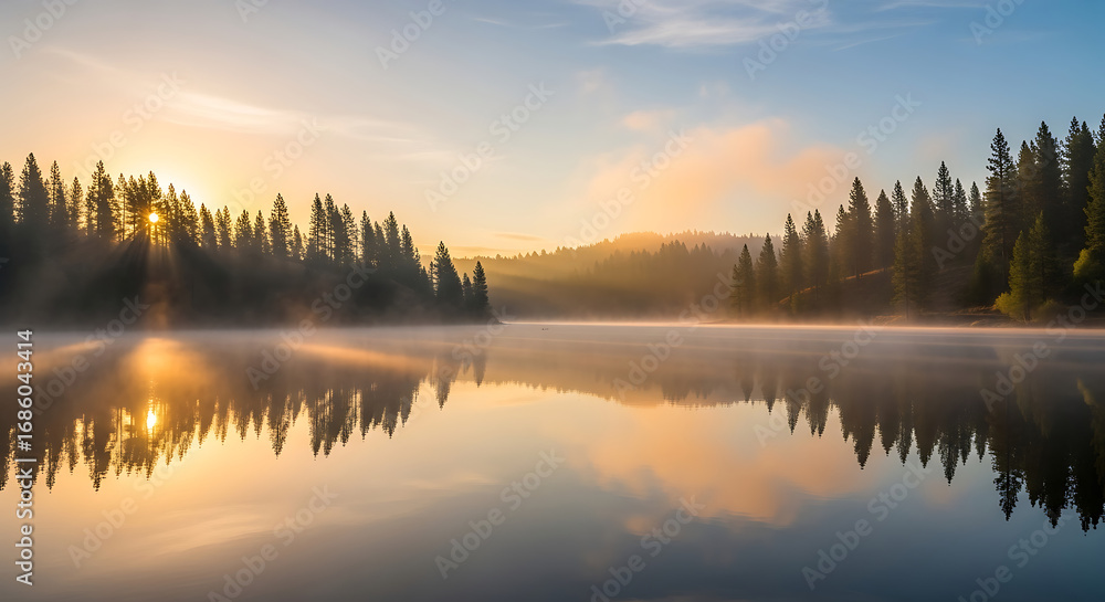 Fototapeta premium sunrise over the river