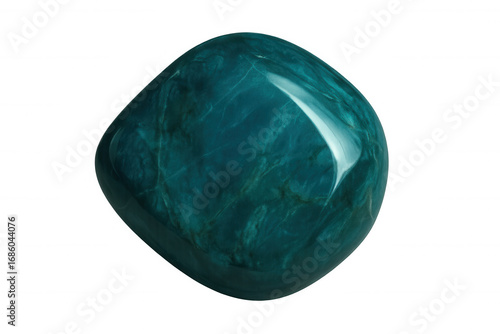 Polished turquoise gemstone isolated on transparent background, showcasing its vibrant color and smooth texture, perfect for jewelry design or metaphysical practices