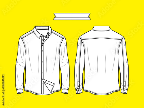 technical drawing hand shirt formal fashion business flat apparel sketch garment template clothing