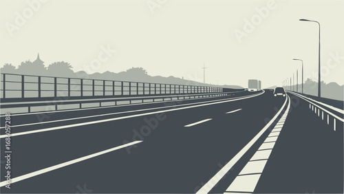 Highway road asphalt transportation vehicles travel journey traffic infrastructure landscape highway scene road trip driving transportation background motorway expressway road markings streetlights r.